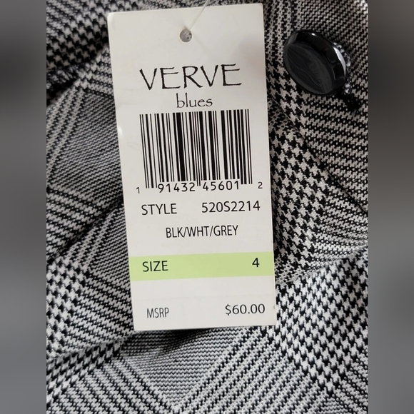 NWT VERVE Blues Check Asymmetrical Gray w/Buttons $60 Skirt Size-4 - Picture 5 of 8